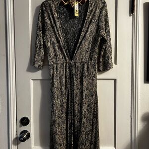 Elegant Black and Gold snake print Maxi Dress/cover up